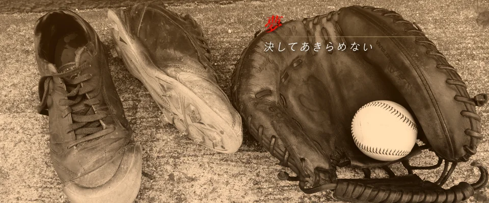 野球グラブと硬式野球ボールが並ぶ木製カウンターの手元
